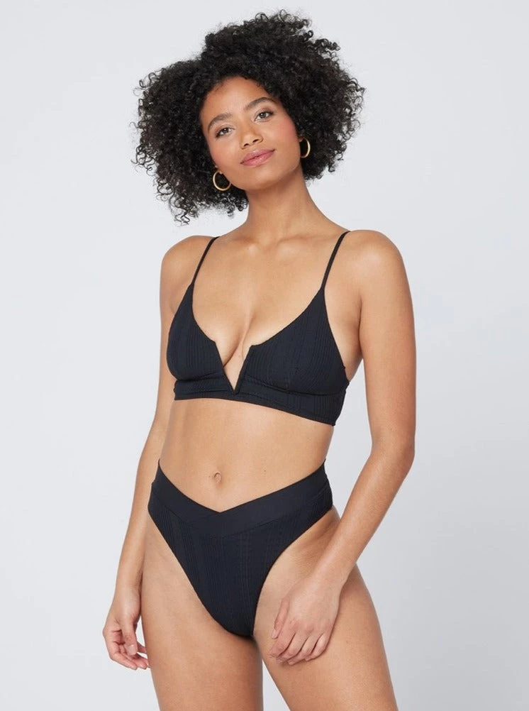 LSPACE L*SPACE POP-UP SHOP L*SPACE <br> Siren Pointelle Rib V-Top <br><small><i> (More Colors Available) </small></i> 3 LSPACE L*SPACE POP-UP SHOP L*SPACE Siren Pointelle Rib V-Top (More Colors Available)