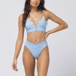 LSPACE L*SPACE POP-UP SHOP L*SPACE <br> Siren Pointelle Rib V-Top <br><small><i> (More Colors Available) </small></i> 21 LSPACE L*SPACE POP-UP SHOP L*SPACE Siren Pointelle Rib V-Top (More Colors Available)