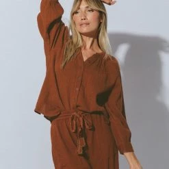 CLEOBELLA June Buttoned Long Sleeve Top