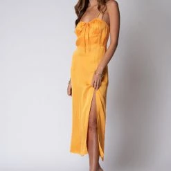 STILLWATER Corset Slip Midi Dress DRESSES