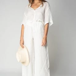STILLWATER The Venice Linen Wide-Leg Pant