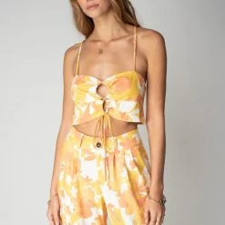 STILLWATER Jules Lace-Up Crop Top