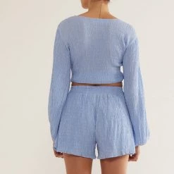 TOPS SOVERE STUDIO <br> Asher Textured Tie Blouse 8 TOPS SOVERE STUDIO Asher Textured Tie Blouse