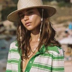 LACK OF COLOR Seashells Straw Fedora