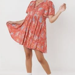 SPELL MEADOWLAND SPELL • MEADOWLAND Flutter Sleeve Mini Dress