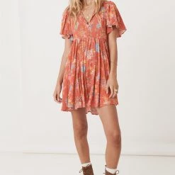 SPELL MEADOWLAND SPELL • MEADOWLAND Flutter Sleeve Mini Dress