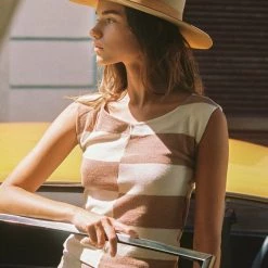 ACCS + LACK OF COLOR The Mirage Banded Fedora - Caramel