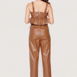 BOTTOMS LOST + WANDER Set The Scene Faux Leather Pant