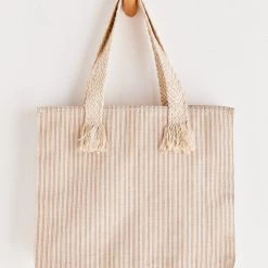 ACCS + Z SUPPLY Cabana Taupe Stripe Tote Bag