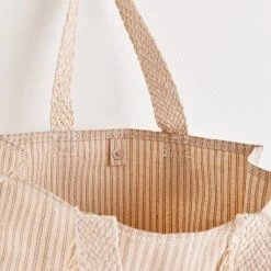 ACCS + Z SUPPLY Cabana Taupe Stripe Tote Bag