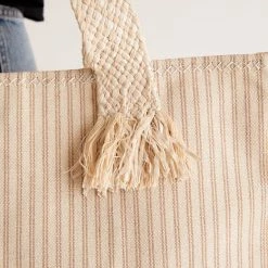 ACCS + Z SUPPLY Cabana Taupe Stripe Tote Bag