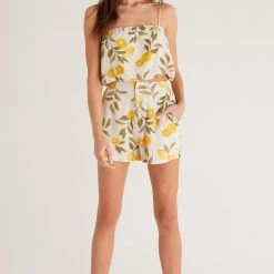 Z SUPPLY Paige Citrus Linen Tank TOPS