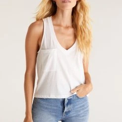 TOPS Z SUPPLY <br> Skimmer Crop Pocket Tank <br><small><i> (More Colors Available) </small></i> 14 TOPS Z SUPPLY Skimmer Crop Pocket Tank (More Colors Available)