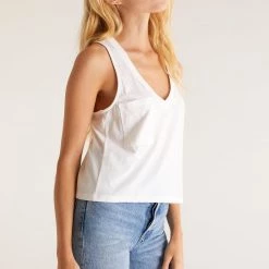 TOPS Z SUPPLY <br> Skimmer Crop Pocket Tank <br><small><i> (More Colors Available) </small></i> 15 TOPS Z SUPPLY Skimmer Crop Pocket Tank (More Colors Available)