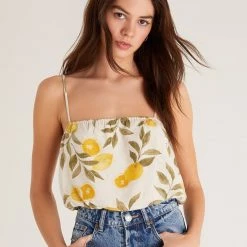 Z SUPPLY Paige Citrus Linen Tank TOPS