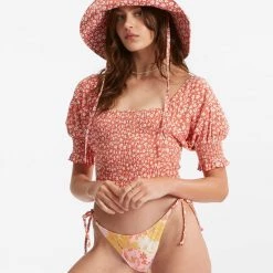 BILLABONG Coastal Sands Smocked Knit Top TOPS