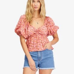 BILLABONG Beachy Babe Puff Sleeve Top TOPS