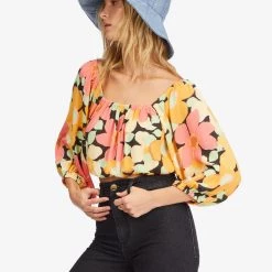 BILLABONG Sun City 2 Puff Sleeve Top TOPS