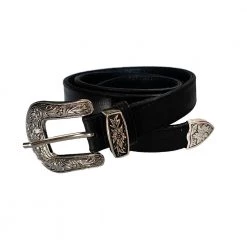 ACCS + SAUDARA THE LABEL Weston Western Leather Belt - Black