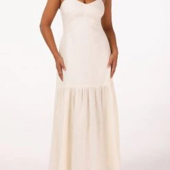 PEONY SWIM PEONY Gardenia Tie-Back Midi Dress