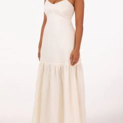 PEONY SWIM PEONY Gardenia Tie-Back Midi Dress