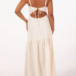 PEONY SWIM PEONY Gardenia Tie-Back Midi Dress