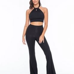 INDAH Giselle Solid Knit Bell Pant