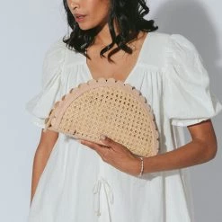 CLEOBELLA Hallie Rattan Clutch