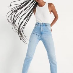 ROLLAS Dusters High Rise Denim Pant - Old Stone