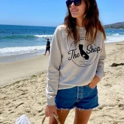 YESTERDAYS THE SHOP CLASSIC Pullover Crew Neck Fleece Sweatshirt - Camo Heather LOVE THE SEA / THE SHOP.