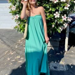 INDAH Zanzi Solid Strapless Maxi Dress DRESSES