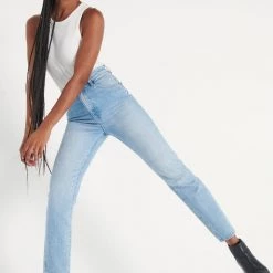 ROLLAS Dusters High Rise Denim Pant - Old Stone