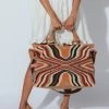 CLEOBELLA Rainbow Stripe Weekender Tote Bag