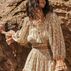 TOPS CLEOBELLA Rhea Crop Blouse