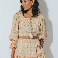 TOPS CLEOBELLA <br> Rhea Crop Blouse 10 TOPS CLEOBELLA Rhea Crop Blouse