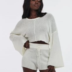 CHARLIE HOLIDAY Clover Knit Drawstring Short