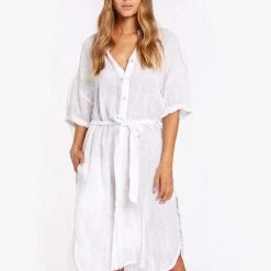 VITAMIN A Playa Linen Coverup Midi Dress BACK IN STOCK