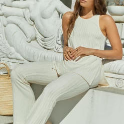 GIRL AND THE SUN GIRL & THE SUN Sophie Flared Knit Pant LOUNGE